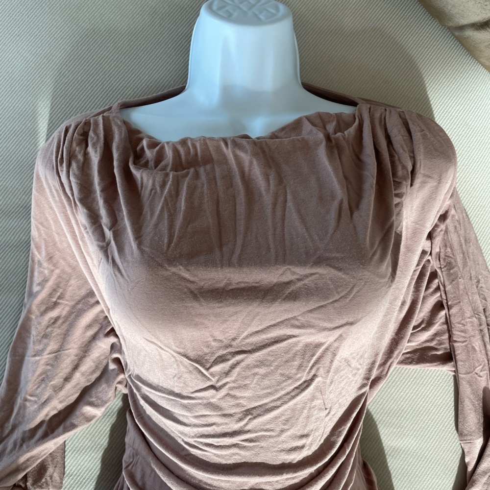 Blush slouching banded bottom top